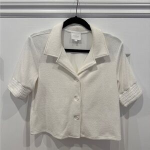 White Button-Up Top